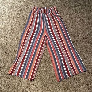 Knit works capri pants size M girls multi colored striped